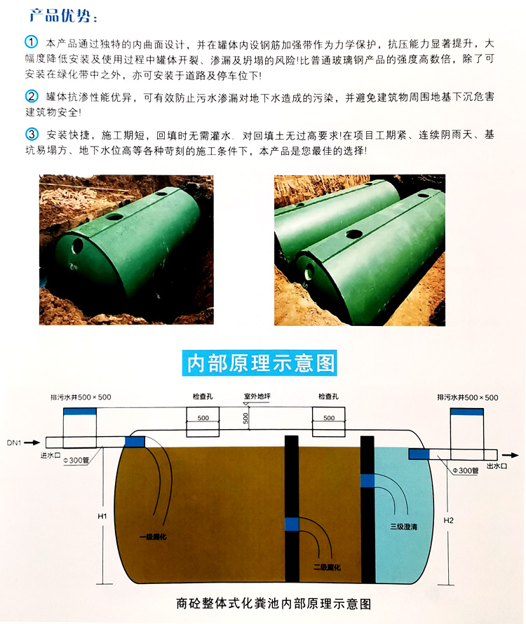 龙马潭玻璃钢化粪池